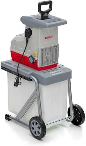 IKRA 81002880 Elektro Gartenhäcksler Walzenhäcksler ILH 3000 A, leise robust wartungsarm, Starke 3.000 Watt, Aststärke bis 44mm, 230 V