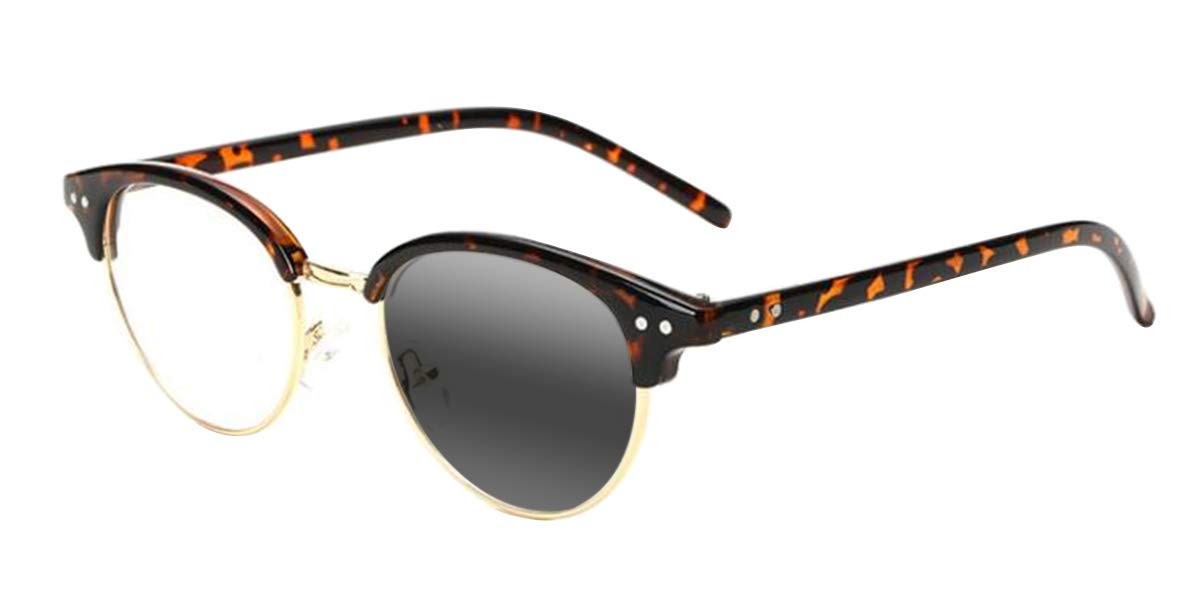 Men Women Fashion Vintage Multifocal Progressive Reading Glasses Photochromic UV400 Anti-UV Reader (Leopard, 1.5)