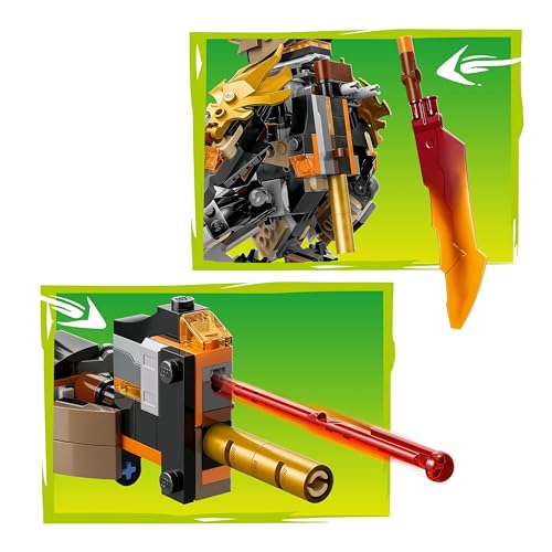 Image of LEGO NINJAGO Cole's Mission Mech & Dragon Zane - Ninja Toys - Playset with 3 Minifigures - 71854