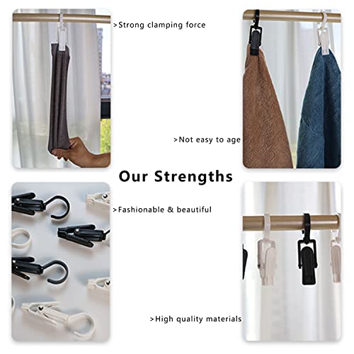 18Pcs Super Strong Plastic Swivel Laundry Clips, 360-Degree Free Rotation Hanger, Clothes Pins Laundry Hooks For Clothes & Hat & Sock & Towel (Black) #TOP3