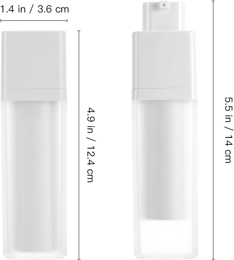 Beaupretty 3-Pack Frosted Travel Bottles Refillable Cosmetic Containers for Skincare Lotion Serum Eye Cream White Portable Toiletry Bottles 4.88 X 1.41 X 1.41 in image 4