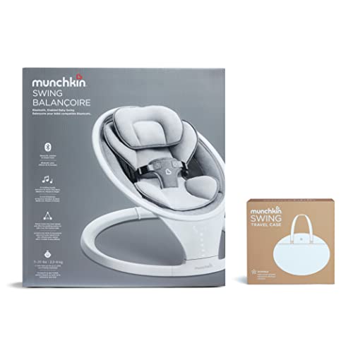 Image of Bluetooth Enabled Baby Swing with Travel Carrying Case