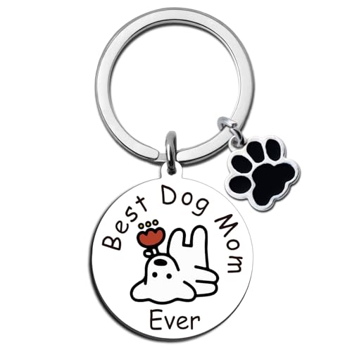UYBEPU Mothers Day Gifts for Dog Mom Gifts for Women Best Dog Mom Ever Keychain Dogs Lovers Gift for...