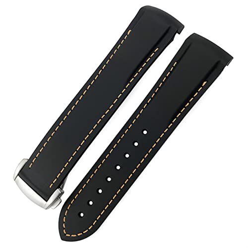 Bracelet de montre en silicone 22 mm anti-transpiration à extrémité incurvée