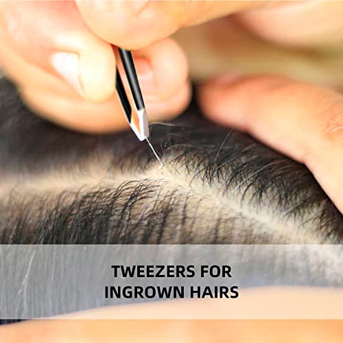 HengTianMei 7Pcs Precision Micro Tweezers Set, Anti-Static Stainless Steel, 3 Sharp Pointed Tweezers, 2 Curved Tweezer, 2 Serrated Tweezer for Eyelash Extensions, Craft, Jewelry, Soldering,Electronics - Thumbnail 7