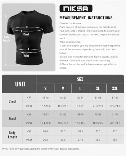 Niksa Camisetas de compressão pacote com 1/4, 1 preto, G