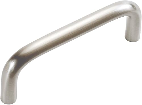 Hickory Hardware PW553-SN Tirador de alambre para gabinete de 3 pulgadas, 3 pulgadas, níquel satinado