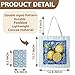 KAOWT Mediterranean Lemon Tote Bag for Women, Amalfi Coast Italian Blue Yellow Lemon Canvas Tote Bag, Italian Themed Gifts, Vintage Italy Souvenirs Reusable Shopping Grocery Bags