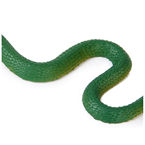 asdfs 2X Simulation Soft Plastic Toy Snake Simulation Snake Rubber Tip Toy - Green