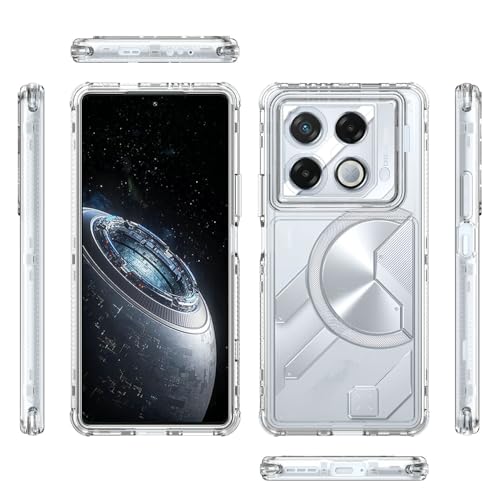 Elubugod Compatible with Infinix Note 40 4G Case,3 in 1 Anti-Fall and Shock-Absorbing Protective Cover Compatible with Infinix GT 20 Pro 5G X6871 Case Cover Clear