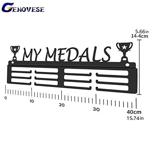 GENOVESE My Medals Holder Display Hanger Rack Frame,Black Sturdy Steel Metal,Wall Mounted Over 50 Medals Easy to Install by GENOVESE - Image 6