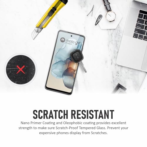 Image of SupCares Tempered Glass for Motorola Moto G24 Power, Moto G04, Moto G24 and Moto G04s (6.6 Inch) With Installation Kit | Military-Grade Gorilla Screen Protector | Edge to Edge Coverage | Black