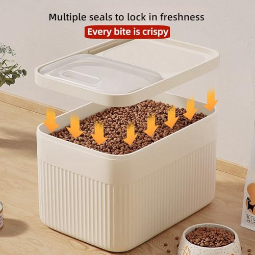BXEBUI Airtight Pet Food Storage Container, Up to 30 lbs, For Dog Cat and Other Pet Food Storage Bin with Measuring Cup (Transparent, 30 pounds) - Thumbnail 5