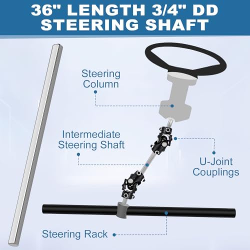 36" Length 3/4" Dd Steering Shaft Kit with U-Joint and Support — 사진 3