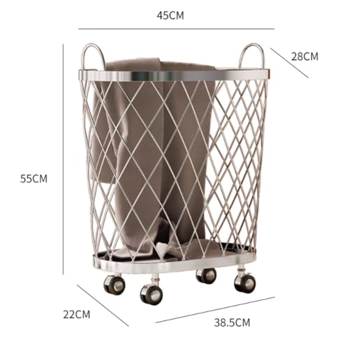 Panier à linge en maille métallique sur roulettes grand format - 3