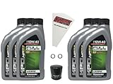 Cyclemax Full Synthetic 10W-40 Oil Change Kit compatible with 2009-2023 Kawasaki...