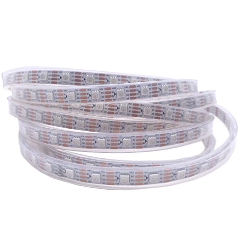 Image of DC 5V WS2813 Led Strip Light Dual Signal Individually Addressable 5m 30 LEDs WS2812B Updated Black White PCB (White PCB IP67, 5M 60LED /M)