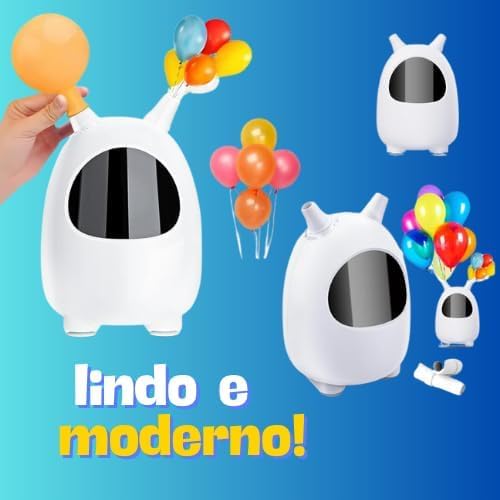 Inflador Compressor de Balão Elétrico Inflador de Bexigas Festa 2 Bicos 600w 110v - YODHE