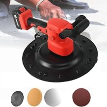 15" Electric Trowel Wall Smoothing Polishing Machine 1680W Plaster Mortar Cement Putty Trowel Handheld Polishing Machine Kit Speed Adjustable for Wall Cement Floor Smooth Polish ,twobatteryversion