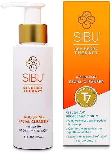 sibu Sea Buckthorn Polishing Facial Cleanser (4oz), Face Wash Made From Premium Himalayan Sea Berry Oil – Moisturizes Skin, Reduces Blemishes, Removes Make-up