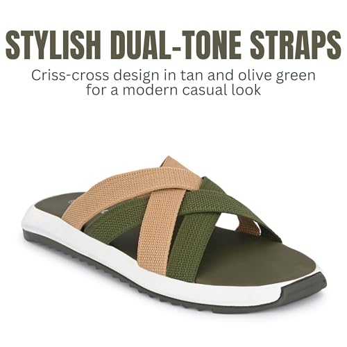 Image of Hirolas Men's Strappy Flip-Flop Slider Slippers