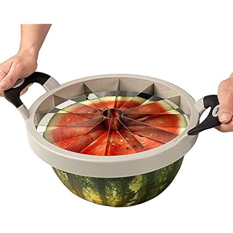 Nava Misty Melon Cutter for Watermelon, Pineapple, Fruits, with Non-Slip Handles Cover