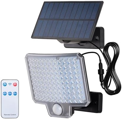 Projecteur Solaire Extérieur 3600LM – 3 Têtes Orientables – Détecteur De Mouvement – Panneau Séparé