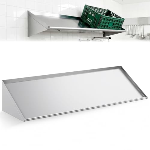 Otoolling Stainless Steel Wall Mount Slanted Rack Shelf with Drain