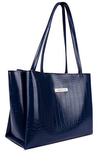 Image of Carrylux Large Capacity Croco Pattern Tote Bags For Womens Big Purses And Handbags Ladies Big Shoulder Bag