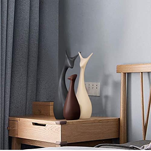 Image of Deer Family of 3 Ceramic Decoration Crafts, Suitable for The Decoration of The Living Room, Study, TV Cabinet, Wine Cabinet