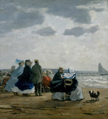 Affiche sur toile Plage de Dieppe par Eugène Boudin 60x90cm