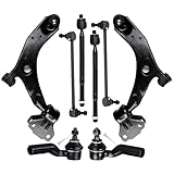 Front Lower Control Arm w/Ball Joint fit for Mazda 3 2010 2011 2012 2013, Suspension Kit with Inner Outer Tie Rod End Sway Bar Link - 8pc Set