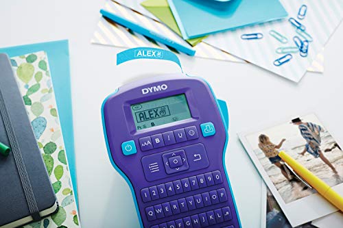 Fita Para Rotulador Eletrônico, Imex, Dymo, 12mmx3m, Poli Glitter, Branco e Azul