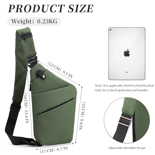 Image of Anti Theft Crossbody Bag,Sling Bag for Women Men,Multi-pocket Chest Shoulder Bag for Travel, Sport, Work