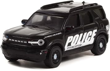 ModelToyCars 2021 Ford Bronco Sport - Police Interceptor, Black - Greenlight 30339 - 1/64 Scale Diecast Car