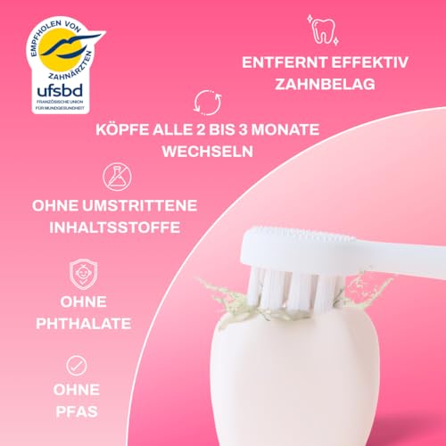 My Variations ® - Packung mit 3 elektrischen Schallzahnbürstenköpfen für Kinder – von Zahnärzten empfohlen – weiche Borsten aus Dupont Nylon – ab 3 Jahren – Bild 3