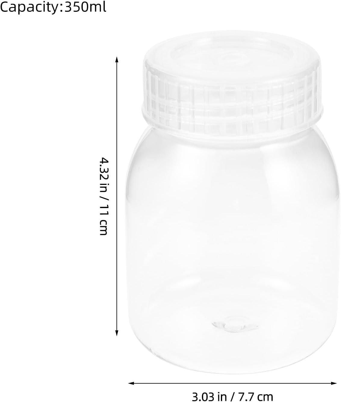 TOYANDONA 5pcs Wide Mouth Plastic Lab Bottles 350ml with Lids for Plant Tissue Culture and Cell Culture, High Isolation Performance Containers for Biological Engineering and Laboratory Use