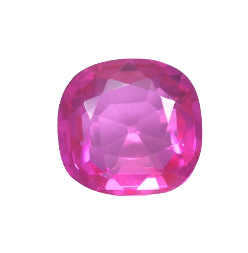 Saphir rose naturel 14x14mm en forme de coussin pour bague et pendentif fait main