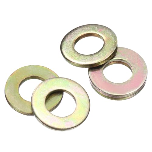 Image of sourcing map 50Pcs 5/16" SAE Flat Washers Carbon Steel Color Galvanization, 0.34" ID x 0.69" OD x 0.06" Thick Metal Washers for Screws Bolts Machinery Repair Accessories