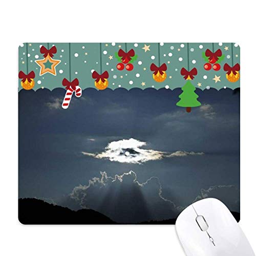 Tapis de souris pour jeu antidérapant gris et blanc style Noël