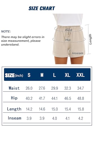 SMENG Womens Solid Colour Drawstring Shorts with Pockets Loose Casual Pants - Image 5