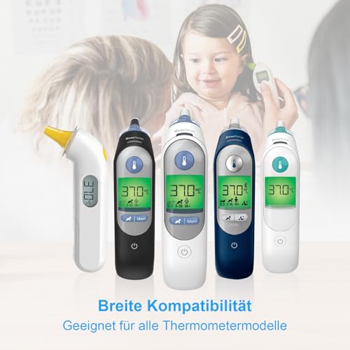 200 unidades Braun Fieberthermometer Schutzkappen Ohr, Einwegabdeckungen, Ersatzschutzkappen für alle Modelle Ohrthermometer