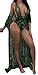 Lovaru Women's New Colorful Dyeing Bikini One Piece Swimsuit+Ponchos Cover Ups (Medium, Dark Green1)