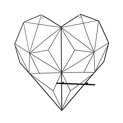 La rejilla de hierro DIY Nórdica estilo de metal Cordones Fotos Postales marco de la pantalla Arte de almacenamiento del estante del sostenedor Cafe Corazón pared cuelgan los ganchos correspondientes Cover