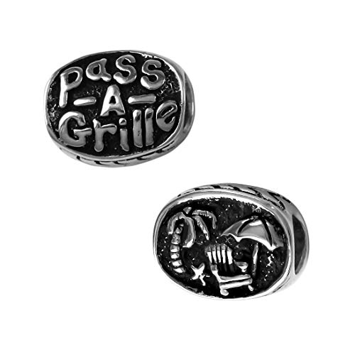 Pass-A-Grille Scene Florida Charm Bead - Solid 925 Sterling Silver - Fits Bracelets like Pandora - Perfect Summer Vacation Souvenir and Gift