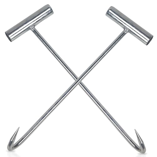 2 Pezzi Piede di Porco Gancio per Canali, TOATELU Botola Sollevatore per Coperchio, Botola Gancio per Coperchio per Tombino Gancio per Coperchio Per Tombino