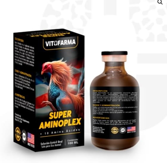 Aminoacid for Rooster Chicken Vitamins & Minerals Amino Rooster Vitamina para Gallos 100 ml