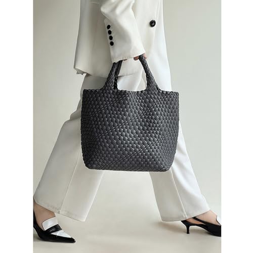Image of JINMANXUE Fashion Woven Bag Shopper Bag Travel Handbags and Purses Women Tote Bag Large Capacity Shoulder Bags