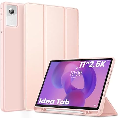 EasyAcc Etui do Idea Tab 2025 11 cali z uchwytem na ołówek (TB-336ZU TB-336FU) cienkie ochronne etui z podstawą, etui ze sztucznej skóry na tablet, różowe złoto