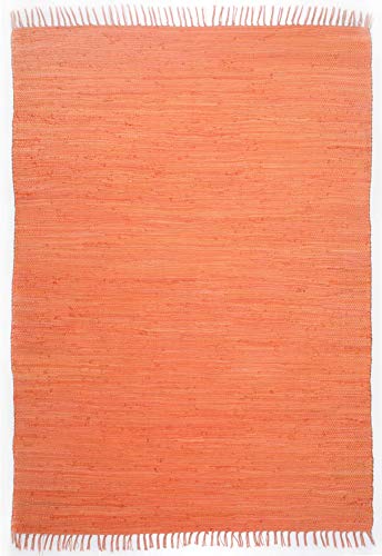 Theko Happy Cotton Rug, 100% Cotton, 40 x 60 cm, Orange, 40 x 60 cm (Rectangular)